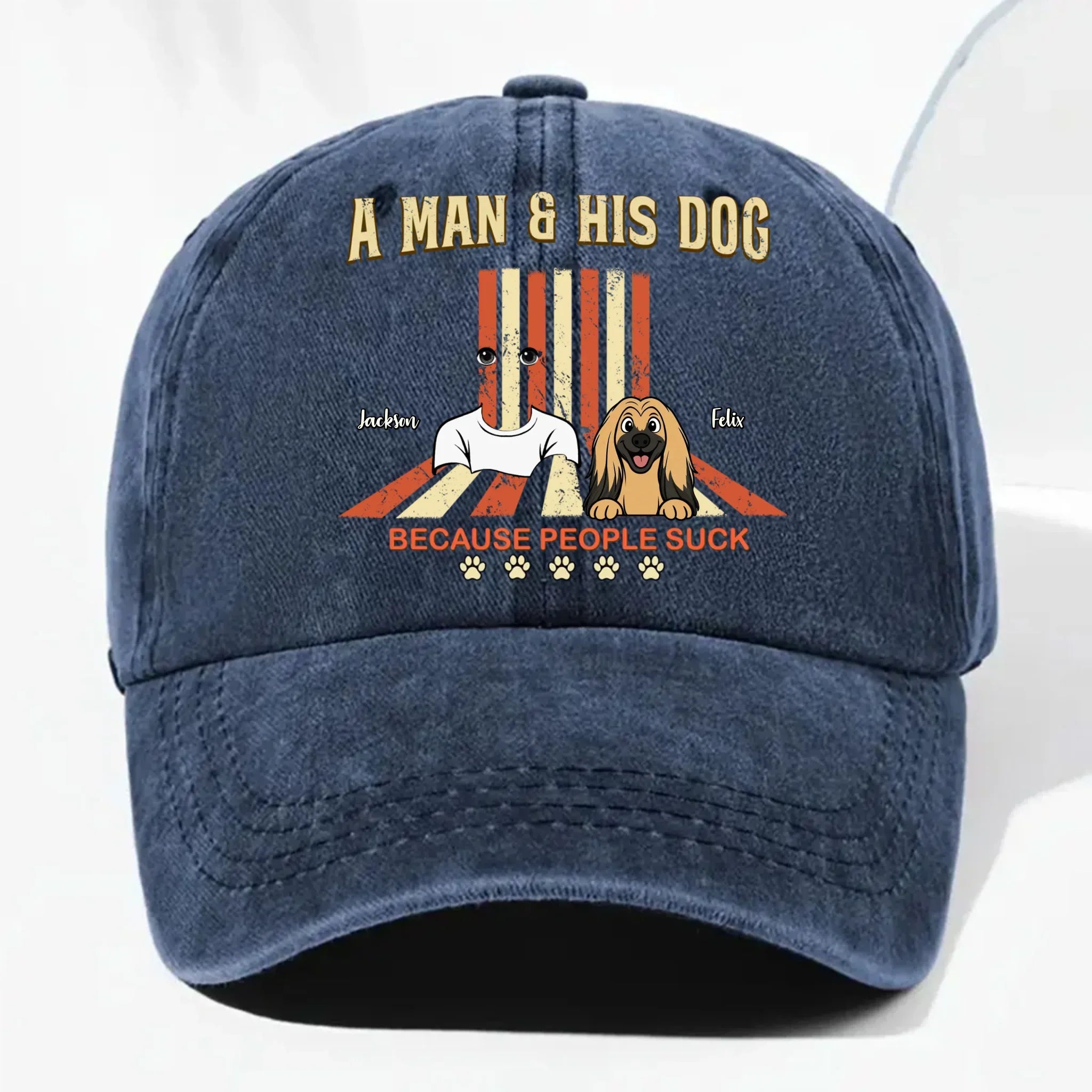 Retro Pup™ Personalized Vintage Denim Cap